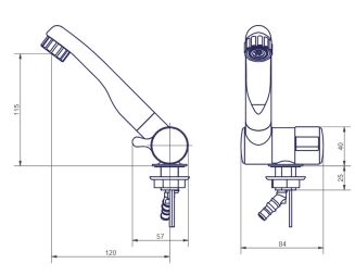 Kran London biało/szary z elektrowłącznikiem - 2