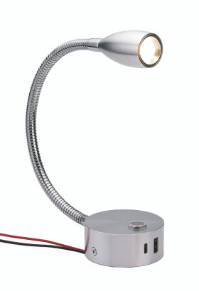 Lampka  wew. kikniet LED + 2xUSB z włącznikiem
