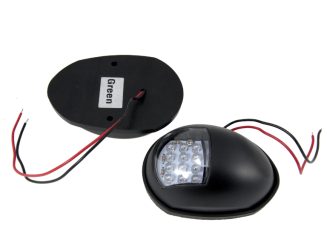 Lampy nawigacyjne LED burtowe czarne - zestaw - 2