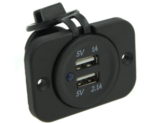 Gniazdo USB podwójne prostokątne 60x43 mm - 2