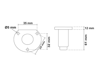 Lampa naw. 60cm Gemini biała (biała) LED - 2