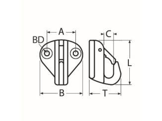 Wieszak na odbijacz A4 36x34 mm - 2