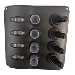 Rozdzielnia 4 Czarna aut. 15Ax3, 5Ax1 - LED
