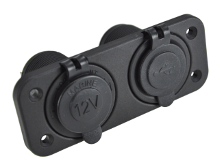 Gniazdo zapalniczki + podwójne USB z panelem - 2